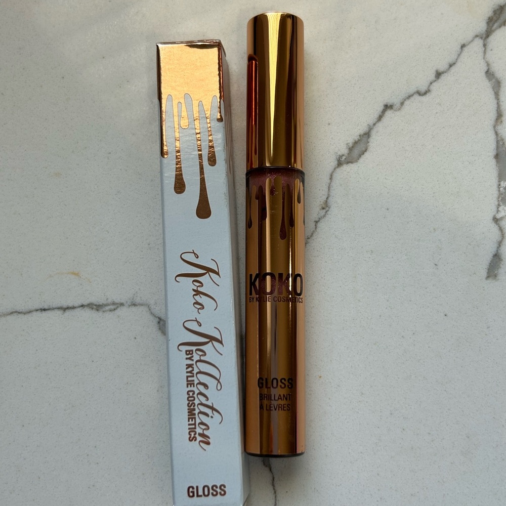 Kylie Cosmetics Koko Collection Lip Gloss in Rose Gold Shimmer - Damn Gina